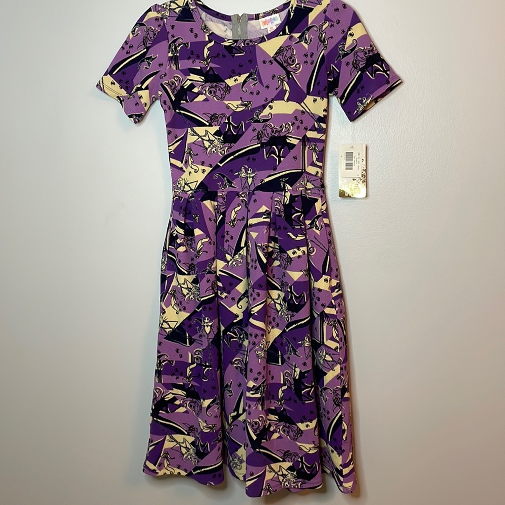 NWT Nightmare Before Christmas Luluaroe Purple Jack & Zero X-Small Amelia